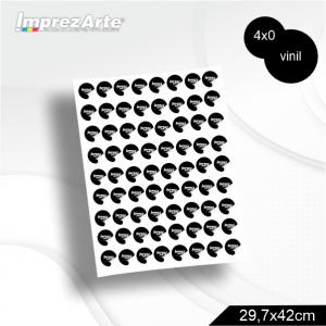 Adesivo VINIL A3 CORTE 1,5 A 2,99CM Vinil Fasson® PP impressão laser A3 4x0 Só Frente brilho  Para adesivos com o *mesmo formato de corte*.