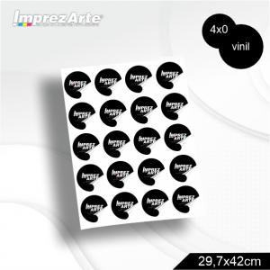 Adesivo VINIL A3 CORTE 3 A 6CM Vinil Fasson® PP impressão laser A3 4x0 Só Frente brilho  Para adesivos com o *mesmo formato de corte*.