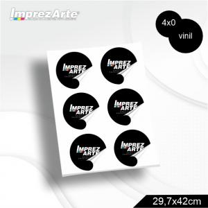 Adesivo VINIL A3 CORTE MAIOR 6CM Vinil Fasson® PP impressão laser A3 4x0 Só Frente brilho  Para adesivos com o *mesmo formato de corte*.