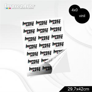 Adesivo VINIL A3 Vinil Fasson® PP impressão laser A3 4x0 Só Frente BRILHO  
