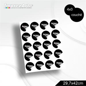 Adesivo PAPEL folha A3 CORTE 3 A 6CM impressão laser A3 4x0 Só Frente   Para adesivos com o *mesmo formato de corte*.