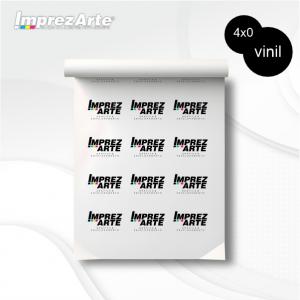 Adesivo branco Vinil Personalizado 4x0  Refile 