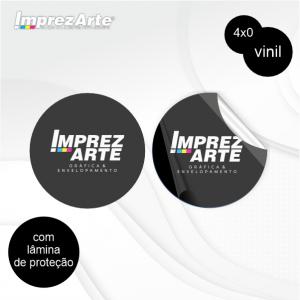 Adesivo + Laminação + Corte contorno Vinil Personalizado 4x0  Meio Corte 