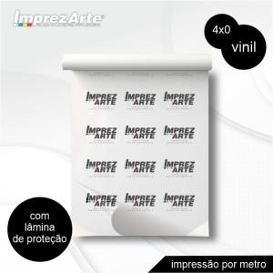 Adesivo Branco Laminado Vinil Personalizado 4x0 Só Frente  Refile 