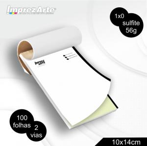 TALÕES  - 2 VIAS Autocopiativo 56g 10x14cm Preto  Colado com grampo serrilha 50 Folhas de cada via