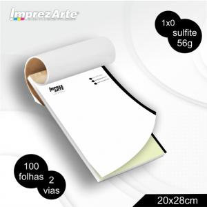 TALÕES  - 2 VIAS Autocopiativo 56g 20X28CM Preto  Colado com grampo 50 folhas por bloco 25 vias branca 25 vias azuis