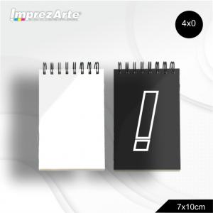 Bloco anotações wire-o capa couche 250g miolo sulfite 75g sem impressão 50 folhas 7x10cm 4/0  wire-o 