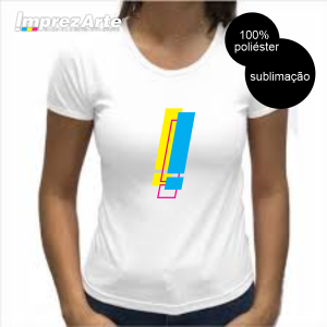 Camisa branca babylook 100% Poliéster   Sublimação  