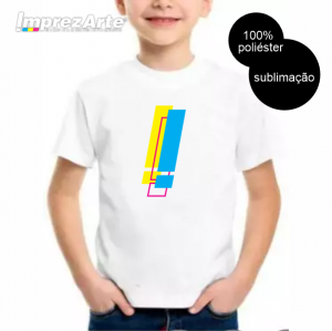 Camisa branca Infantil 100% Poliéster   Sublimação  