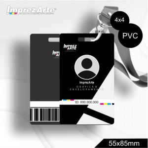 Crachá PVC 55x85mm frente e verso sob demanda  FURO 