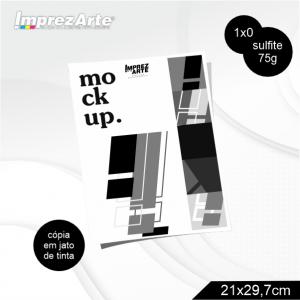 Cópia A4 (xerox) Sulfite 75g A4 1X0 (somente preto)   Jato de tinta