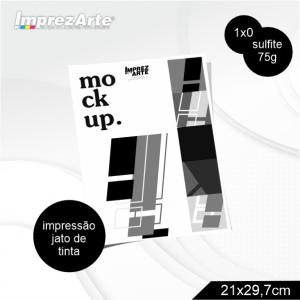 Impressão Sulfite A4 1/0 somente preto   Jato de tinta